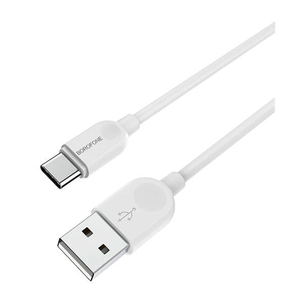 Кабель Borofone BX14 USB (m)-Type-C (m) 3.0м 2.4A ПВХ белый (1/360)