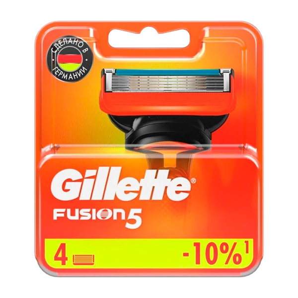 Сменные кассеты Gillette FUSION (RUS) 5 лезвий 4шт. (цена за 1 шт) (4/40)