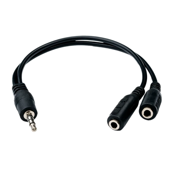 Кабель AUX Atcom Jack 3.5mm (m)-2xJack 3.5mm (f) 0.1м силикон черный (1/500)