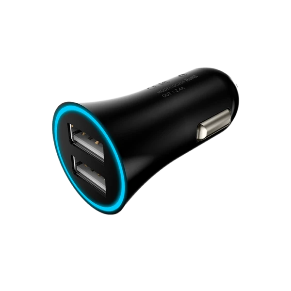 Автомобильное З/У HOCO UC204 2USB 2.4A черный (1/160)