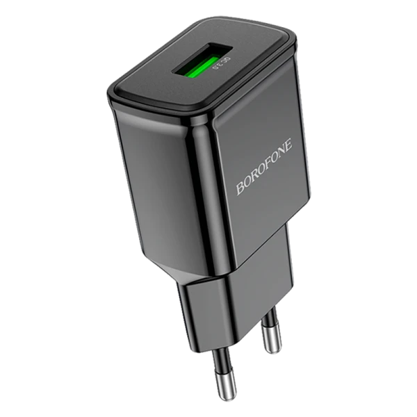 Сетевое З/У Borofone BA59A 1USB 2.4A QC3.0 черный (1/35/140)