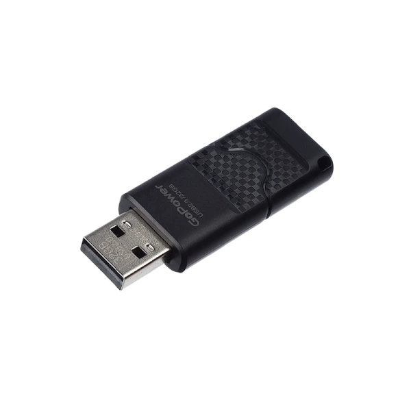 Флеш-накопитель GoPower SLIDER 32GB USB2.0 пластик черный матовый (1/50/1000)