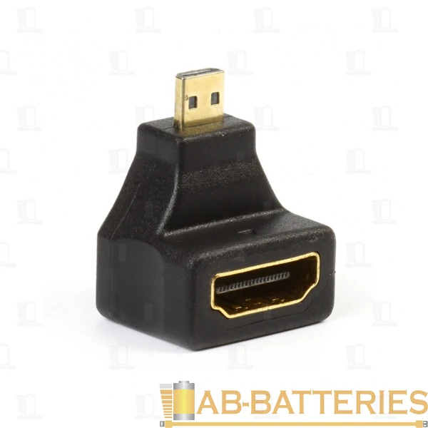 Переходник Smartbuy A118 HDMI (m)-HDMI (f) пластик угловой черный (1/1000)
