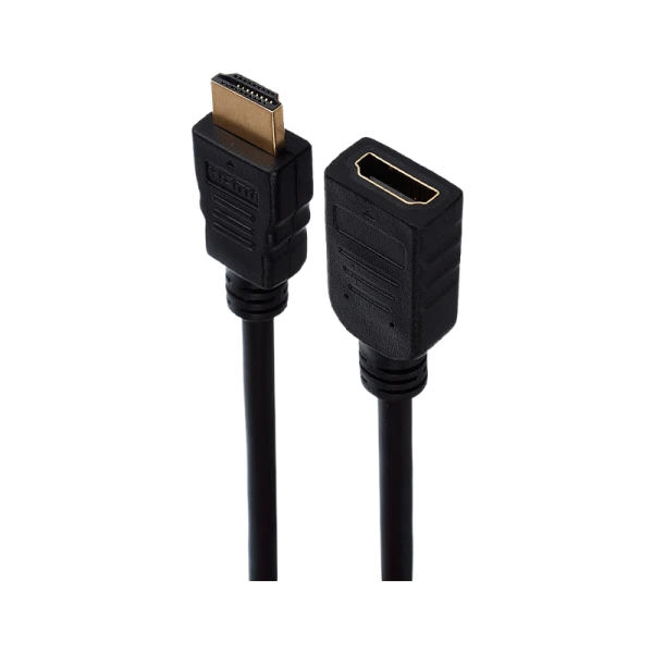 Кабель GoPower удлинитель HDMI 2.0 (m)-HDMI (f) 0.5м ПВХ черный Premium Zip-Lock c подвесом (1/250)