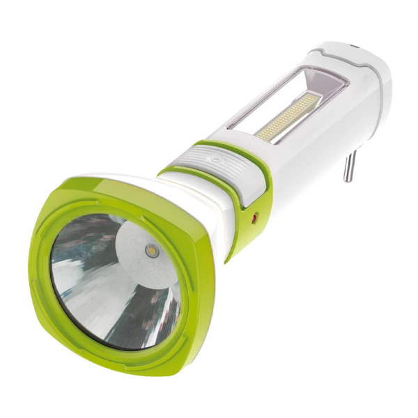 *Фонарь туристический Космос 7035 5W 1LED+COB от аккумулятора прямая подзарядка зеленый (1/35/70) 