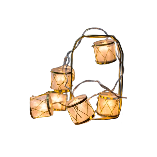 Гирлянда Космос Барабаны 10LED 1,8+0,3м 5*4cм белый теплый (1/24)