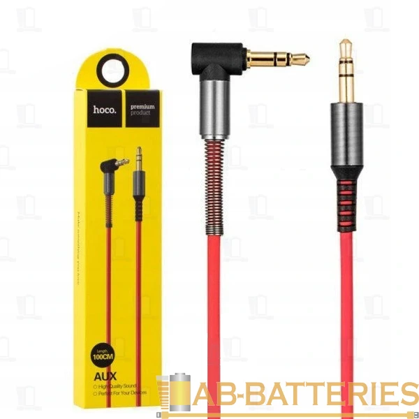 Кабель AUX HOCO UPA02 Jack 3.5mm (m)-Jack 3.5mm (m) 1.0м силикон красный (1/40/400)