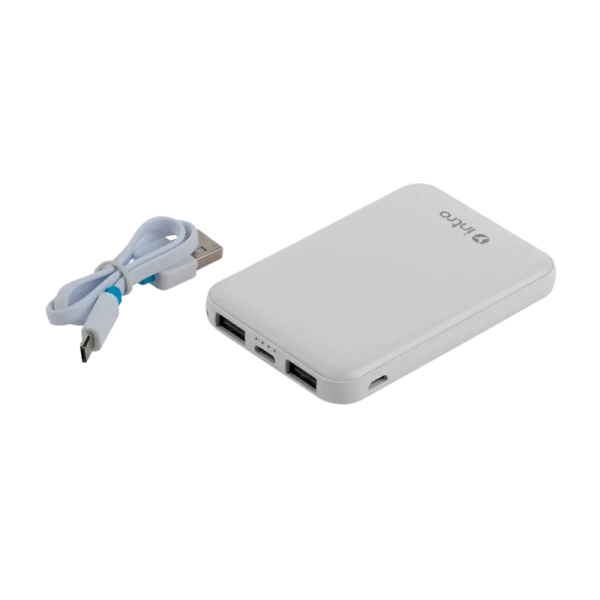 Внешний аккумулятор Intro PB600 5000mAh 2.0A 2USB/Type-C белый (1/50)