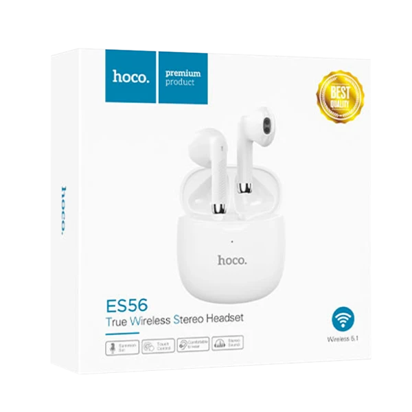Наушники вставные HOCO ES56 bluetooth 5.1 с микр. белый (1/21/126)