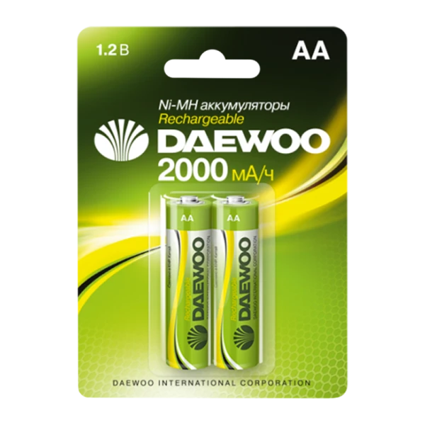 Аккумулятор бытовой Daewoo HR6 AA BL2 NI-MH 2000mAh (2/20/100)