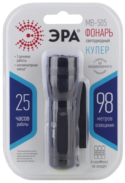 Фонарь универсальный ЭРА MB-505 Купер 3W COB от батареек черный (1/10/60)