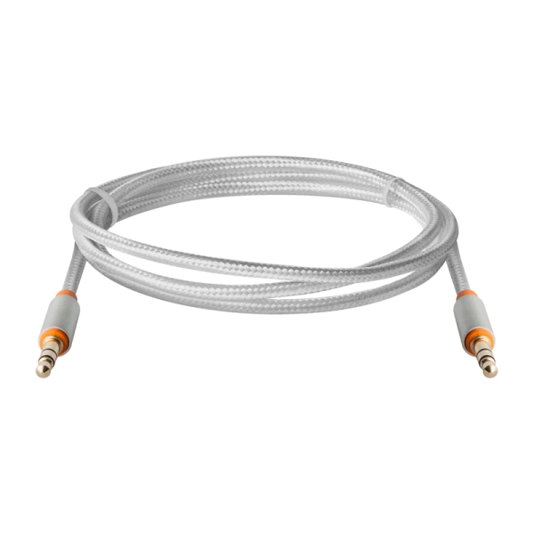 Кабель AUX Defender JACK01-03 Jack 3.5mm (m)-Jack 3.5mm (m) 1.2м ткань белый (1/25/450)