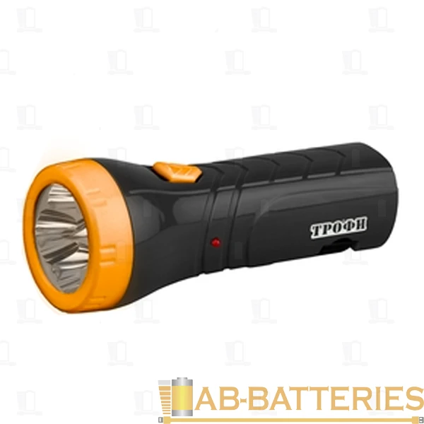 Фонарь туристический Трофи TA4 0.5W 4LED от аккумулятора прямая подзарядка черный желтый 8шт. в пром