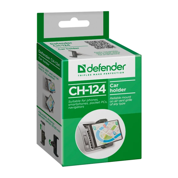 Держатель автомобильный Defender CH-124 в воздуховод черный (1/50)