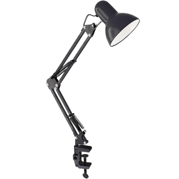 Светильник настольный Ultraflash UF-312P 60W 220V E27 струбцина черный (1/20)