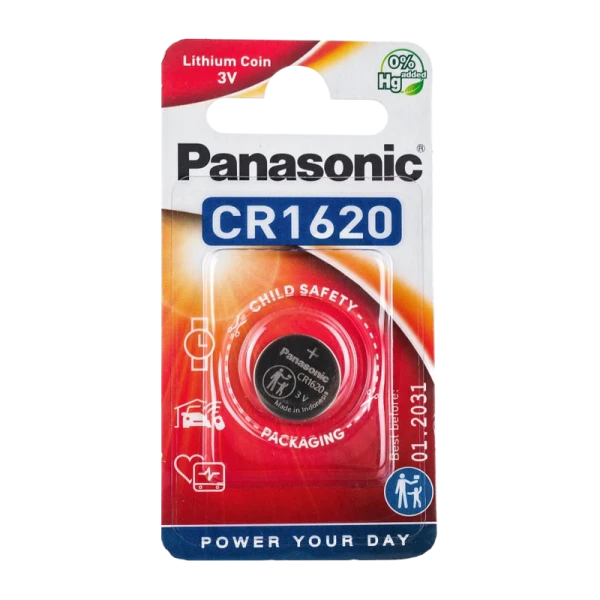 Батарейка Panasonic Power Cells CR1620 BL1 Lithium 3V (1/12/120)