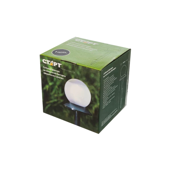 Фонарь садовый Старт Сфера от солнечной батареи IP44 датчик движения черный