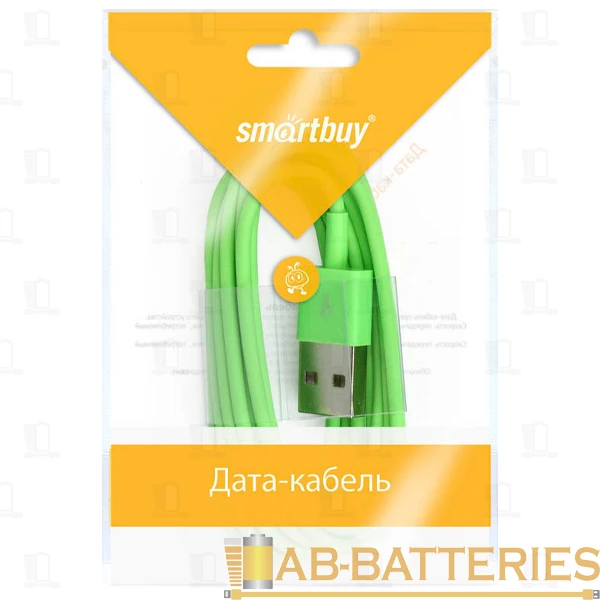 Кабель Smartbuy iK-512c USB (m)-Lightning (m) 1.2м 2.1A силикон зеленый (1/500)
