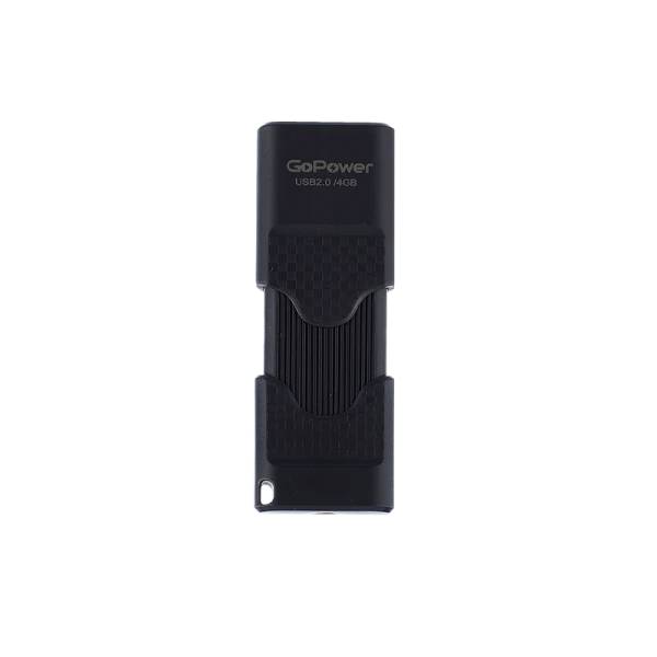 Флеш-накопитель GoPower SLIDER 4GB USB2.0 пластик черный матовый (1/50/1000)