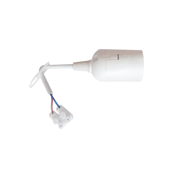 Патрон Прогресс подвесной с проводом E27 пластик белый (1/50/200)