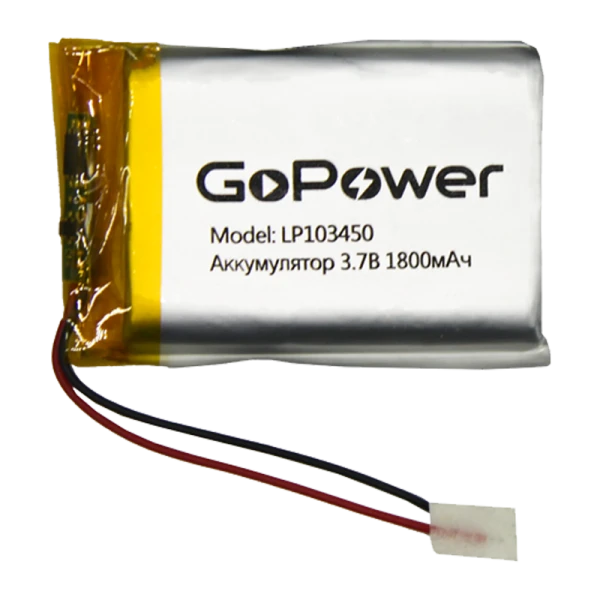 Аккумулятор Li-Pol GoPower LP103450 PK1 3.7V 1800mAh с защитой (1/10/250)