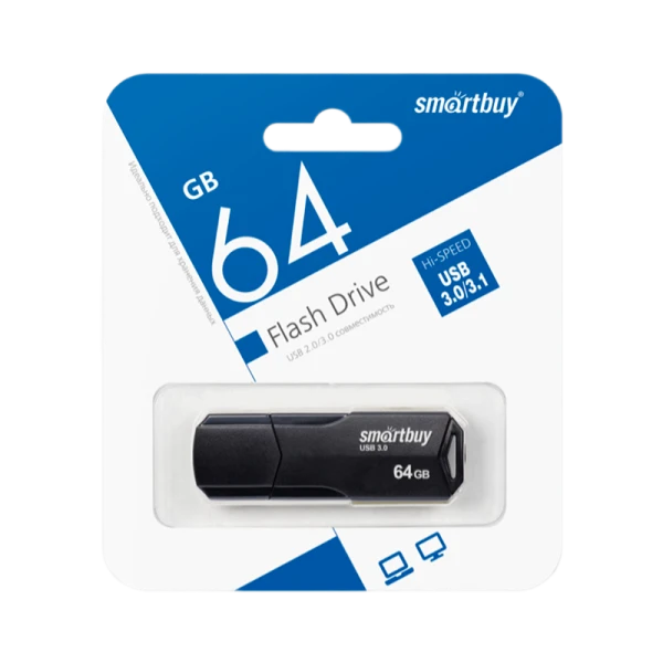 Флеш-накопитель Smartbuy Clue 64GB USB3.1 пластик черный