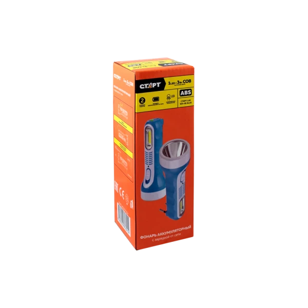 Фонарь туристический Старт LHE 503-B1 3W 3LED от аккумулятора прямая подзарядка синий