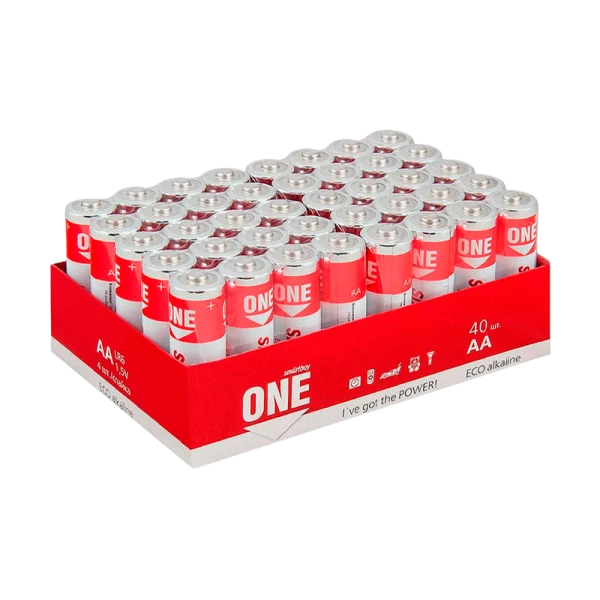 Батарейка Smartbuy ONE ECO LR6 AA Shrink 40 Alkaline 1.5V (40/720)