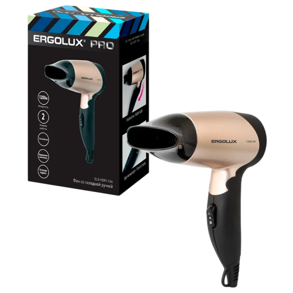 Фен Ergolux ELX-HD01-C64 1200W золотой черный