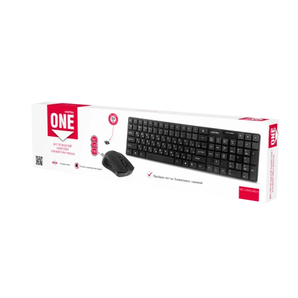 Набор клавиатура+мышь беспроводной Smartbuy 229352AG ONE черный (1/10)