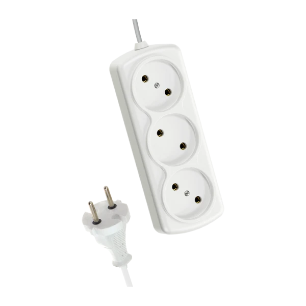 *Удлинитель Космос 3р.Б/З 6A 5.0м ШВВП 2x0.75мм белый (1/50) 