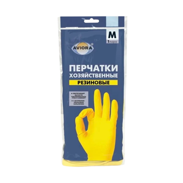 Перчатки Aviora M резина 1 пара в упаковке (1/120)