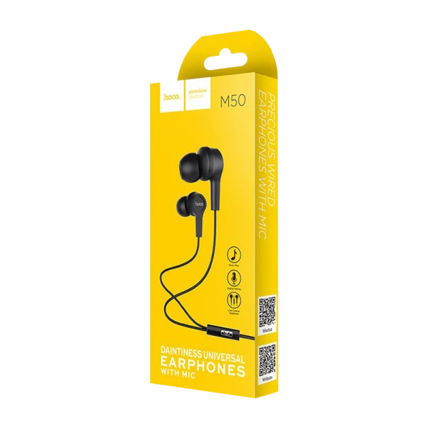 Наушники внутриканальные HOCO M50 с микр. черный (1/21/210)