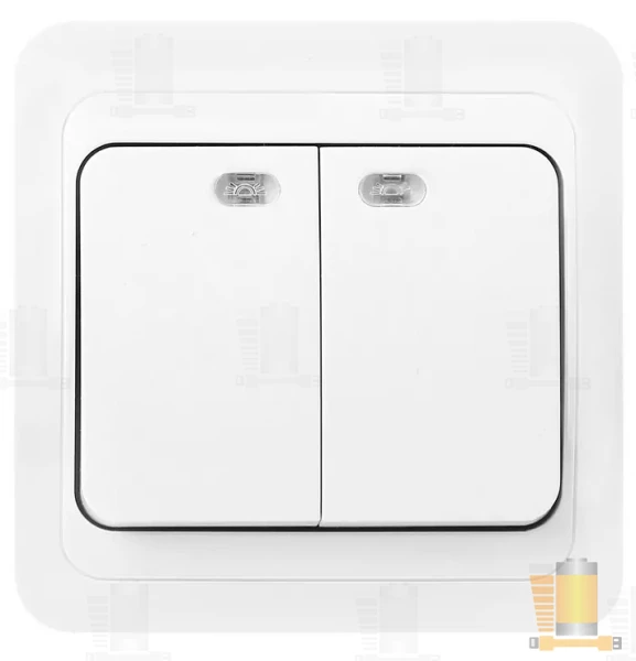 Выключатель Smartbuy 2-клавишный с индикатором 10А белый "Марс"