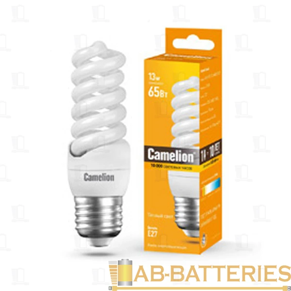 Лампа энергосберегающая Camelion T2 E27 13W 2700К 220-240V спираль (1/5/25/100)