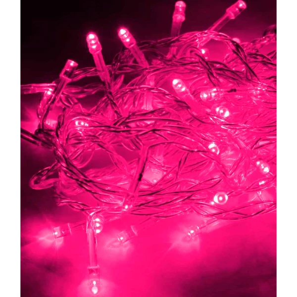 Гирлянда Космос 50LED 6.5м лампочки нить 8 режимов розовый (1/100)