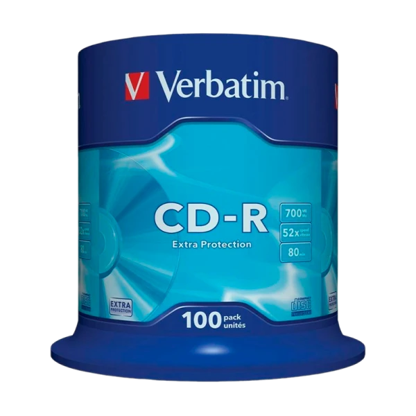 Диск CD-R Verbatim DL 700MB 52x 100шт. cake box (100/400)