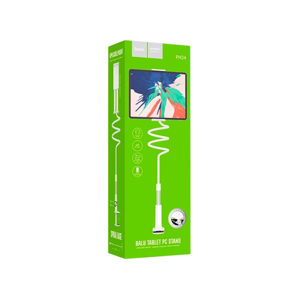 Держатель настольный HOCO PH24 прищепка для планшета белый (1/30)