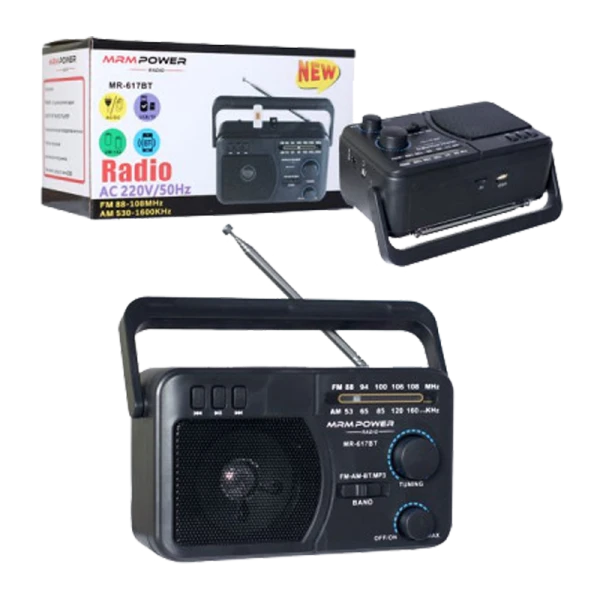 Радиоприемник MRM-Power MR-617BT пластик SD/microSD Jack3.5 bluetooth 5.0 черный (1/40)