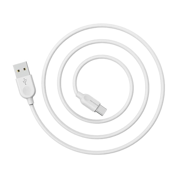 Кабель Borofone BX14 USB (m)-Type-C (m) 2.0м 2.4A ПВХ белый (1/360)