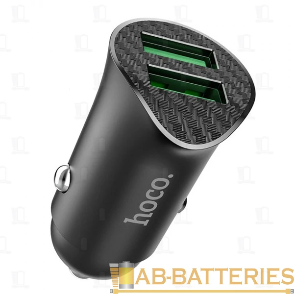 Автомобильное З/У HOCO Z39 2USB 2.4A QC3.0 черный (1/14/140)