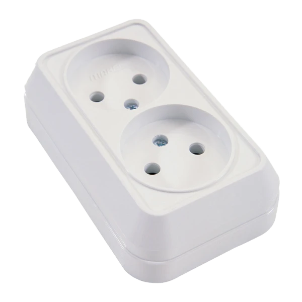 Розетка Makel Siva Ustu 2гн. 16A белый 45117 (1/10)