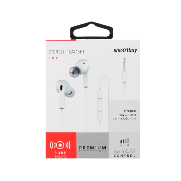 Наушники внутриканальные Smartbuy PRO с микр. белый (1/45)