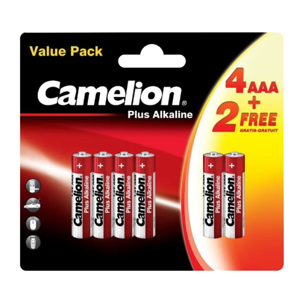 Батарейка Camelion Plus LR03 AAA BL4+2 Alkaline 1.5V (6/72/864)