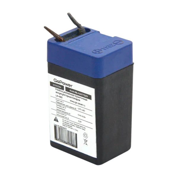 Аккумулятор свинцово-кислотный GoPower LA-403 4V 0.3Ah (1/200)