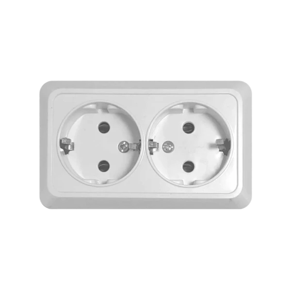 Розетка Прогресс Fit 2гн. 10A С/З ABS + Керамика белый (1/10/200)