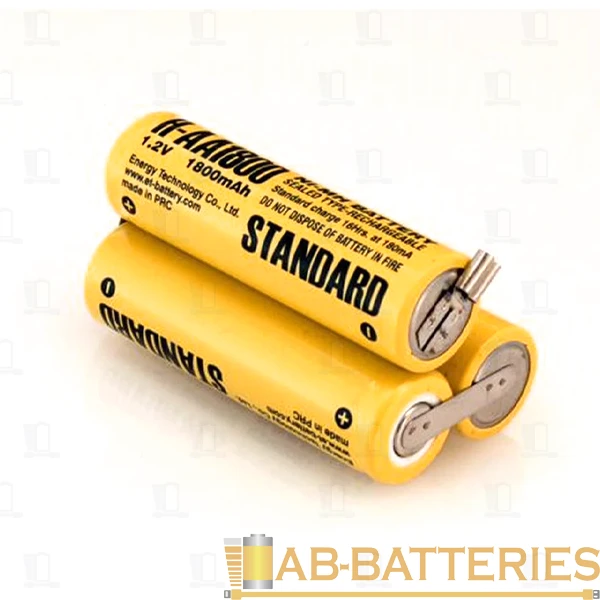 Аккумулятор ET для Moser ICR18500B с выводами 3.6В, 1400мАч, Li-Ion