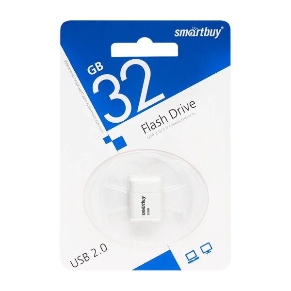 Флеш-накопитель Smartbuy Lara 32GB USB2.0 пластик белый