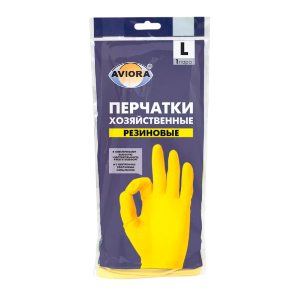 Перчатки Aviora L резина 1 пара в упаковке (1/120)