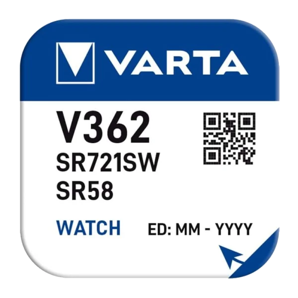 Батарейка Varta 362 (SR721SW) BL1 Silver Oxide 1.55V (1/10/100)